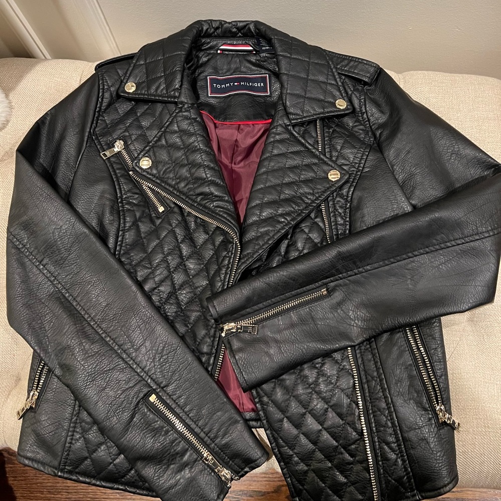 NEW Tommy Hilfiger Leather Jacket Size XS